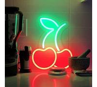 Enseignes Au Néon LED Panneau Suspendu en Forme De Fraise Décoration Murale Art Enseignes Au Néon pour Enfants Chambre Restaurants Bars Restauration Rapide Pique-fêtes, Cherry-Shape