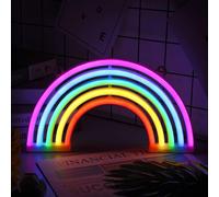Enseignes Au Néon Pour Chambre À Coucher Avec Base De Support, Batterie Ou Usb, Décoration Lumineuse Pour La Fête D`Anniversaire De Noël Salon Chambre À Coucher Table Enfants Cadeaux. (Rainbow)