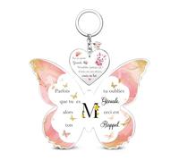 Enseignes Décoratives Acrylique Porte-clés Ensemble de 2 Pièces A à Z Lettre Initiale Inspirant 26 alphabets Anniversaire Noël Cadeaux Amie Fille Souvenir Diplôme Positive Personnalisé Femmes (M)