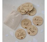 Enseignes en Bois pour bébé - Cercles en Bois - Sac de Rangement en Coton