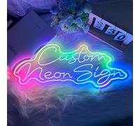 Enseignes Lumineuses Personnalisées, Enseignes LED Personnalisées avec Noms et Textes pour Décorations Murales et de Mariage, pour Anniversaires, Bars, Fêtes, Salles de Jeux (Style 3)