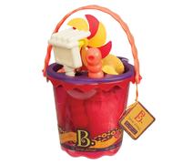 Btoys Set de plage Sands Ahoy – 9 jouets (godet, pelle, camion, moules) – Rouge – 18 mois et +