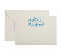 Ensemble 1 carte/1 enveloppe C6 Typo-lettering, sous sachet - Crème