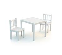 WEBABY Ensemble table chaises enfant hêtre blanc