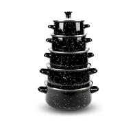 Ensemble 10 pieces marmites et cocottes de cuisine avec couvercle en verre Herzberg HG04128 Herzberg