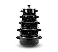 Ensemble 10 pieces marmites et cocottes de cuisine avec couvercle en verre Herzberg HG04128 Herzberg