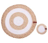 Ensemble 12 Pièces Sets de Table et Sous-Verres Salle à Manger Boho 35/10 cm Fai