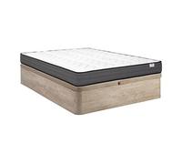 Ensemble 120 x 200 cm sommier coffre naturel clair + matelas ressorts ensachés ép.20cm - AMBRACIE de YSMEE