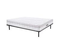 Ensemble cadre à lattes + matelas ressorts 3 zones et mémoire de forme WOLKENTANZ de MORGENGOLD - 140 x 190 cm