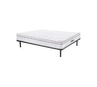 Ensemble 140 x 190 cm cadre à lattes + matelas ressorts 3 zones et mémoire de forme ép.20cm - WOLKENTANZ de YSMÉE