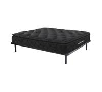 Ensemble 140 x 190 cm cadre à lattes + matelas ressorts ensachés surmatelas intégré ép.28cm - BLACK DREAM de YSMÉE