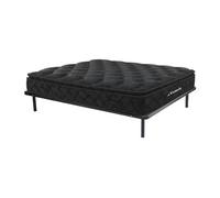 Ensemble 140 x 190 cm cadre à lattes + matelas ressorts ensachés surmatelas intégré ép.28cm - BLACK DREAM de YSMEE