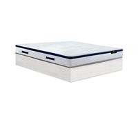 Ensemble 140 x 190 cm sommier coffre avec tiroir blanc + matelas hybride ressorts ensachés ép.30cm - MARQUIS de PALACIO