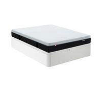 Ensemble 140 x 190 cm sommier coffre blanc + matelas hybride anti-feu ressorts ensachés 9 zones, mémoire de forme et latex ép.28cm - SLOMAS de YSMÉE