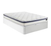 Ensemble 140 x 190 cm sommier coffre blanc + matelas hybride ressorts ensachés 7 zones et mémoire de forme ép.25cm - MALAO de PALACIO