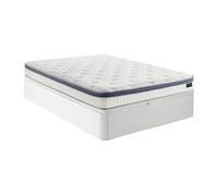 Ensemble 140 x 190 cm sommier coffre blanc + matelas hybride ressorts ensachés 7 zones mémoire de forme et latex ép.25cm - MALAO de PALACIO