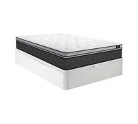 Vente-unique - Ensemble 140 x 190 cm sommier Coffre Blanc + Matelas Hybride Ressorts ensachés et surmatelas intégré ép.30cm - GAMIANI de YSMÉE