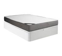 Ensemble 140 x 190 cm sommier coffre blanc + matelas mousse et accueil mémoire de forme 11 zones ép.22cm - DANEVO de YSMÉE