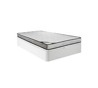 Ensemble 140 x 190 cm sommier coffre blanc + matelas mousse et coutil bambou ép.15cm - KANANI de NATUREA