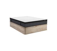 Vente-unique - Ensemble 140 x 190 cm sommier Coffre Naturel Clair + Matelas Hybride Ressorts ensachés 7 Zones et mémoire de Forme rafraichissante ép.25cm - TOLCA de YSMÉE