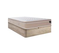 Ensemble 140 x 190 cm sommier coffre naturel clair + matelas hybride ressorts ensachés 7 zones et gel à mémoire de forme rafraichissant ép.30cm - NAZILI de YSMÉE