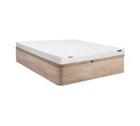 Ensemble 140 x 190 cm sommier coffre naturel clair + matelas mousse ép.15cm - ZEUS de YSMEE