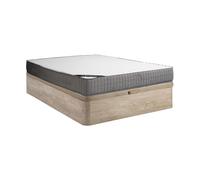 Ensemble 140 x 190 cm sommier coffre naturel clair + matelas mousse et accueil mémoire de forme 11 zones ép.22cm - DANEVO de YSMÉE