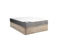 Ensemble 140 x 190 cm sommier coffre naturel clair + matelas mousse HR et accueil latex ép.30cm - MALINO de YSMEE