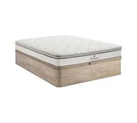 Ensemble 140 x 190 cm sommier coffre naturel clair + matelas ressorts ensachés 7 zones accueil TPE ép.28cm - ONEBIA de PALACIO