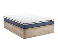 Ensemble 140 x 190 cm sommier coffre naturel clair + matelas ressorts ensachés 7 zones et accueil gel à mémoire de forme ép.23cm - VARNO de YSMÉE