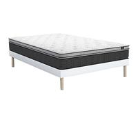 Ensemble 140 x 190 cm sommier + matelas hybride ressorts ensachés et surmatelas intégré ép.30cm - GAMIANI de YSMÉE