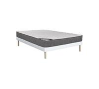 Ensemble 140 x 190 cm sommier + matelas ressorts ensachés 5 zones accueil mémoire de forme ép.23cm - BABYLONE de YSMÉE