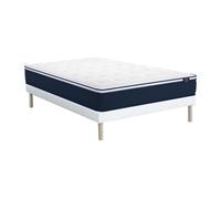 Ensemble 140 x 190 cm sommier + matelas ressorts ensachés et surmatelas intégré ép.24cm - ALTIER de YSMÉE
