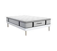 Ensemble 140 x 190 cm sommier + matelas ressorts ensachés surmatelas intégré ép.28cm - AMERICAN DREAM de YSMEE