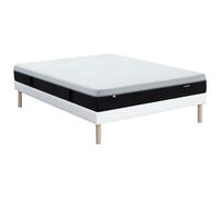 Ensemble 140 x 190 cm sommier tapissier + matelas hybride anti-feu ressorts ensachés 9 zones, mémoire de forme et latex ép.28cm - SLOMAS de YSMÉE