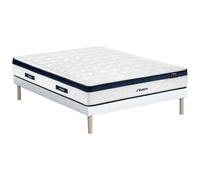 Ensemble 140 x 190 cm sommier tapissier + matelas ressorts ensachés 5 zones coutil rafraichissant ép.28cm - KOROVOU de YSMÉE