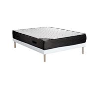 Ensemble 140 x 190 cm sommier tapissier + matelas ressorts ensachés 7 zones et mémoire de forme ép.24cm - MERISI de YSMÉE