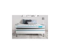 Ensemble 140x190 matelas BodyFlex ressorts ensachés et mémoire de forme + sommier kit blanc
