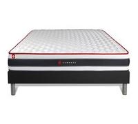 Ensemble 140x190 matelas ENERGY ressorts ensachés et mémoire de forme + sommier kit noir G