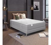 Ensemble 140x190 Matelas ressorts ensachés ferme H30 + sommier Blanc