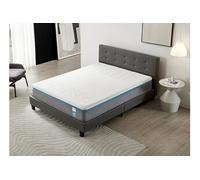 Ensemble 140x190cm-Matelas Latex Naturel et Mémoire de forme + Lit avec Tête de lit et sommier à lattes, Matelas 28cm d'épaisseur