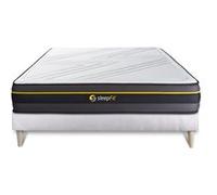 Sleepfit Ensemble 140x200 Matelas Active + sommier kit Blanc | Epaisseur : 24 cm | Confort : Ferme