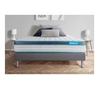 Ensemble sommier matelas 140x200 BodyFit Mémoire de forme - Ferme - Gris