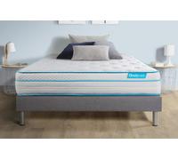 Ensemble 140x200 matelas BodyMax micro ressorts ensaches et memoire de forme + sommier kit gris