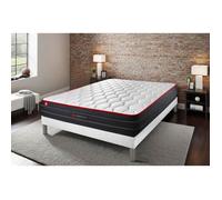 Ensemble 140x200 matelas BOOST ressorts ensachés et mémoire de forme + sommier kit blanc 140 x 200 cm Blanc