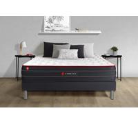 Ensemble 140x200 Matelas Boost Ressorts Ensaches Et Memoire De Forme + Sommier Kit Noir