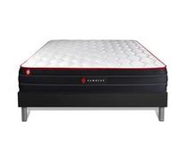 Ensemble 140x200 Matelas Boost Ressorts Ensaches Et Memoire De Forme + Sommier Kit Noir