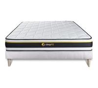 Ensemble 140x200 matelas SOFT + sommier kit blanc G