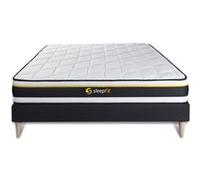 Ensemble 140x200 matelas SOFT + sommier kit noir G