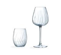 Ensemble 16 verres à pied et gobelets Swirly - Cristal d'Arques